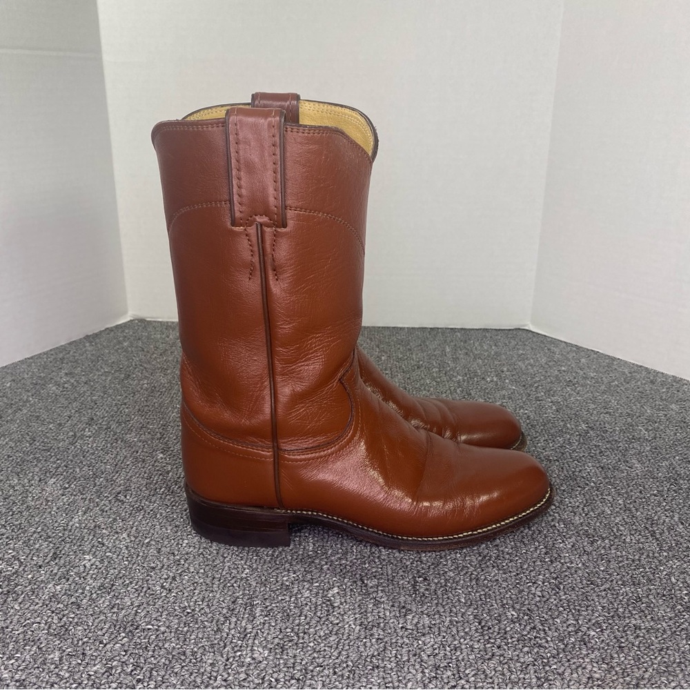 Vintage Justin Boots 90s Brown Western Leather Ropers USA Cowboy Women's 5 1/2 C